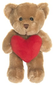 Bild på Teddykompaniet Theo Nalle med hjärta 19 cm  (Brun)