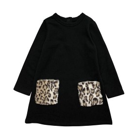 Bild på The Tiny Universe Leopard Pocket Klänning (Svart)