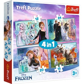 Bild på Trefl Disney Frozen 2 Pussel 4i1 (12-15-20-24-bitar)