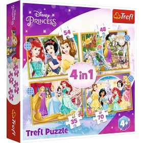 Bild på Trefl Disney Princess Pussel 4i1 (35-48-54-70-bitar)