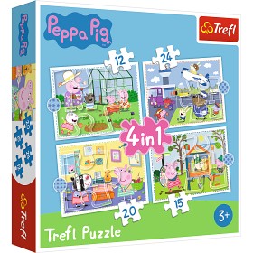 Bild på Trefl Greta Gris Pussel Holiday 4i1 (12-15-20-24-bitar)