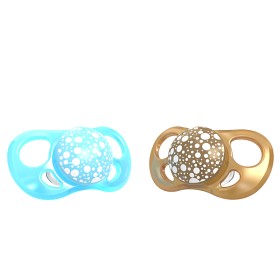 Bild på Twistshake Napp 6+ mån 2-pack (Pearl Blå/Guld)