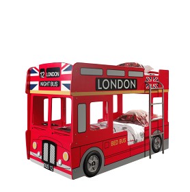 Bild på Vipack Våningssäng London Buss 90x200 cm (Röd)