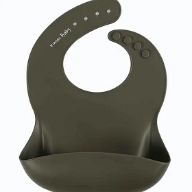 Bild på Virgel Haklapp i silikon 2-pack (Grön/Beige)