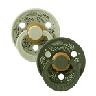 BIBS Colour Latexnapp 2-pack Size 1 Holiday Leaf (Sage/Hunter Green)