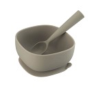 I'm Cute Skål + Sked Silikon (Taupe)