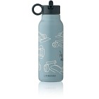 Liewood Falk Vattenflaska 350 ml Race Cars (Beach Blue)
