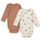 Liewood Hali Långärmad Body 2-pack (Peach/Tuscany rose mix)