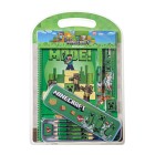 Minecraft Skrivset med pennskrin och anteckningsbok (Grön)