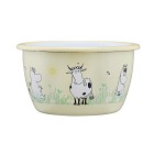 Muurla Skål Emalj 3 dl Mumin i trädgården (Gul)