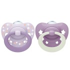 NUK First Choice Classic Day & Night Silikonnapp 0-6m (Purple)