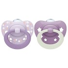 NUK First Choice Classic Day & Night Silikonnapp 18-36m (Purple)