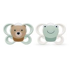 NUK Perfect Match Air Silikonnapp 0-6m 2-pack (Bear/Frog)