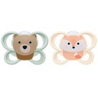 NUK Perfect Match Air Silikonnapp 0-6m 2-pack (Fox/Bear)