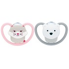NUK Perfect Match Air Silikonnapp 18-36m 2-pack (Cat/Polarbear)