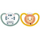 NUK Perfect Match Air Silikonnapp 6-18m 2-pack (Zebra/Lion)