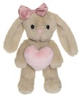 Teddykompaniet Tyra Kanin med hjärta 20 cm (Beige)